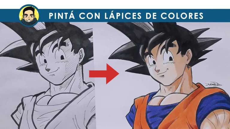 cómo pintar a goku con lápices de colores faber castell