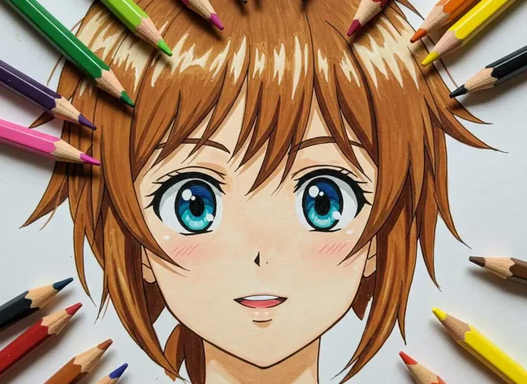 como pintar un personaje anime con lapices de colores