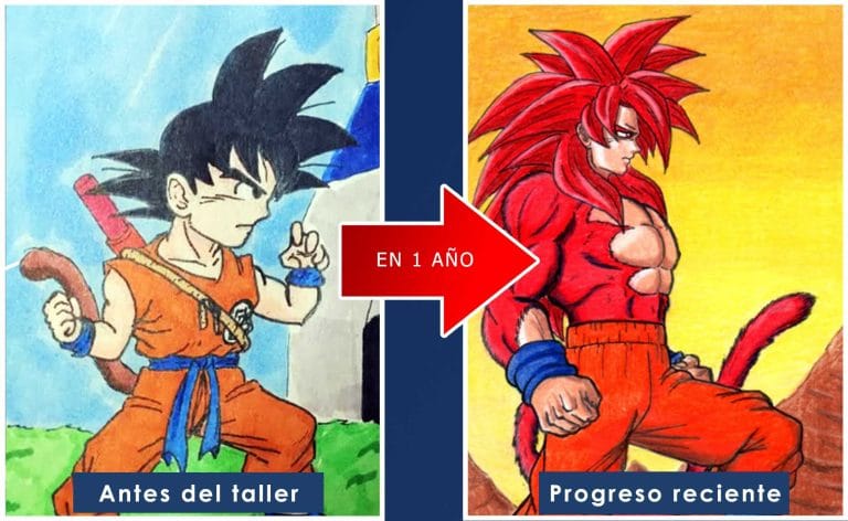Antes y despues de las clases de dibujo manga online para adultos