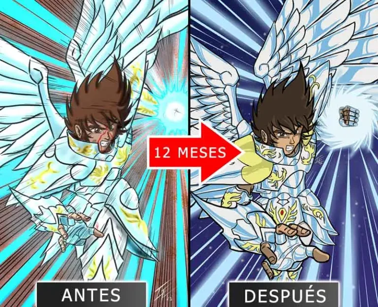 Alumno Gabriel antes y despues del curso de dibujo digital online