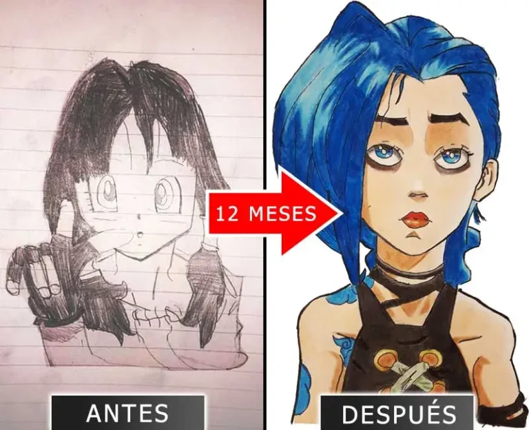 Evolución de Mateo en su proceso de dibujo anime en taller de zona oeste