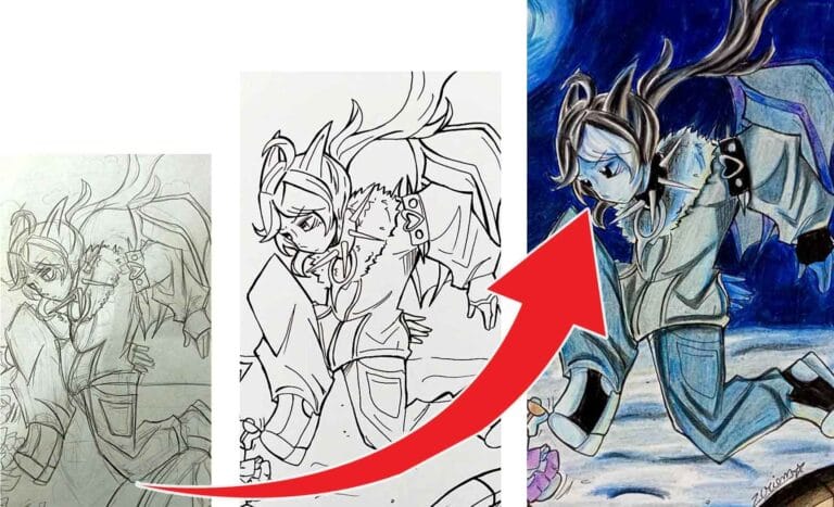 Evolución de una alumna en nuestras clases de dibujo anime: del boceto al color